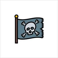 Pirate flag icon illustration vector