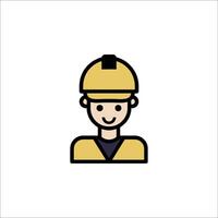 A man in a hard hat icon vector
