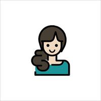 A woman with a ponytail icon vector