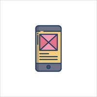 A phone with an envelope icon on it vector