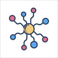 A network icon with circles and dots vector