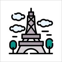 The eiffel tower in paris, france vector