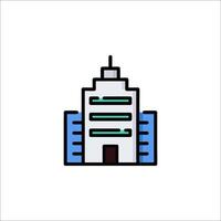A building icon in a line style vector