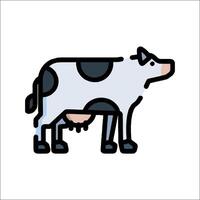 A cow is standing in a line on a white background vector