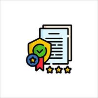 A certificate and five stars icon vector