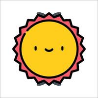A cartoon sun with a smile on it vector