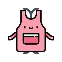 A pink apron with a pink face and a pink heart vector