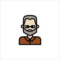 A man with glasses and beard in a brown shirt vector