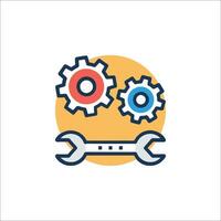 A wren and gears icon on a white background vector