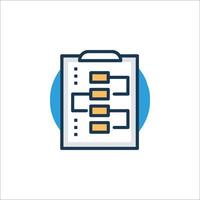 A clipboard with a list of items on it vector