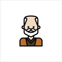 An old man with a beard and mustache vector