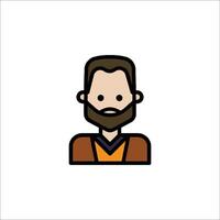 A man with a beard and a beard icon vector