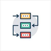 A flat icon of a stack of boxes vector