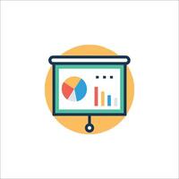 A presentation screen with a pie chart on it vector