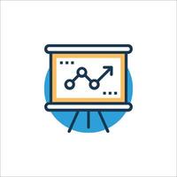 A presentation board with a graph on it vector