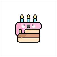 A cartoon cake with candles on it vector