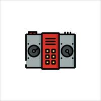 A red and gray radio icon on a white background vector