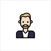A man with a beard and mustache icon vector
