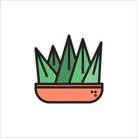 Aloe vera plant icon illustration vector