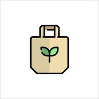 A bag with a plant inside it on a white background vector