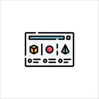 A computer screen with a few icons on it vector