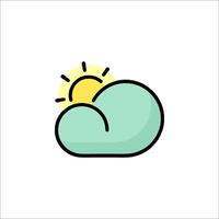 A cloud with a sun behind it vector