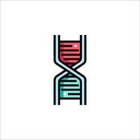 A dna strand with a blue and red color scheme vector