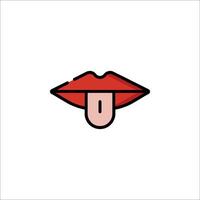 A red tongue with a tongue sticking out of it vector