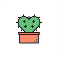 Cactus plant in a pot icon vector