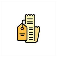 A line icon of a paper bag with a price tag vector