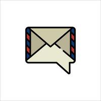 An email envelope icon with a speech bubble vector