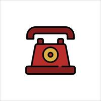 A red telephone icon on a white background vector