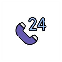 A phone icon with the number 24 and the word 24 vector