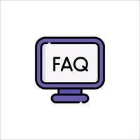 Faq icon on a monitor vector