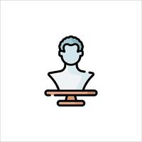 A bust of a man on a pedestal icon vector