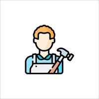 A man with a hammer icon vector