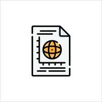 A globe icon on a document vector