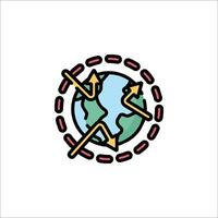 A globe with arrows pointing in different directions vector