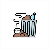 A trash can with a bottle and a garbage can vector