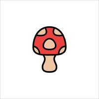 A red mushroom icon on a white background vector