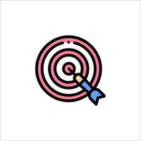 A target with a dart in it on a white background vector