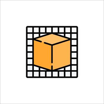 A box with a square grid on it vector
