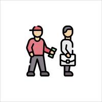Two people with briefcases and money are standing next to each other vector