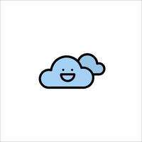 A cloud with a smiley face on it vector