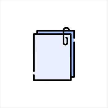 A folder icon with a clip on it vector
