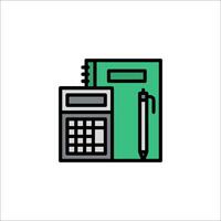 A calculator and notebook icon vector