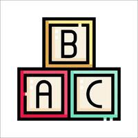 A block with the letters b and c on it vector