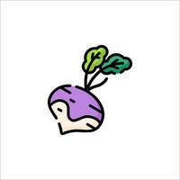 A cartoon turnip on a white background vector