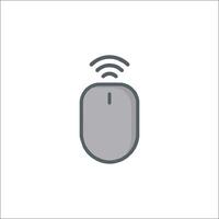 A computer mouse with a wireless signal icon vector