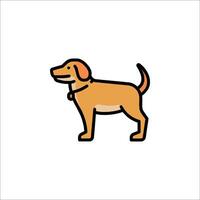 A dog icon in a flat style on a white background vector